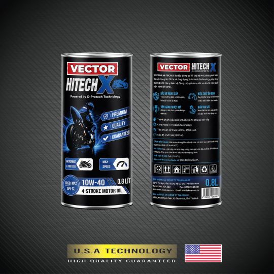 DẦU ĐỘNG CƠ VECTOR HITECH X 10W-40 API SL / JASO MA2